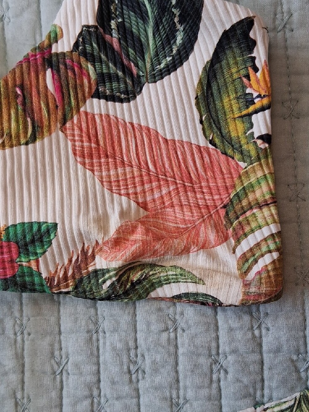 Boys + Arrows Tropical Floral Bikini in Cream, Coral and Green - Picture 8 of 11